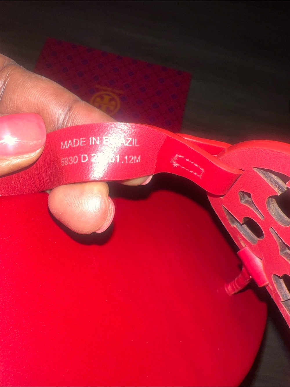 Tory Burch Miller Soft Calf Leather Sandals Sz 12 Red summer Luxe Resort vacay - Picture 6 of 8